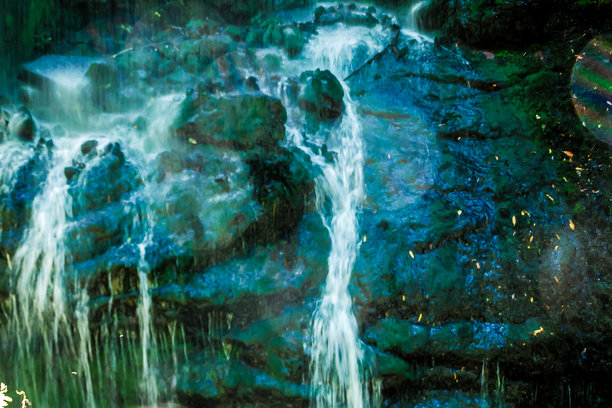 森林中的瀑布，数字照片作为背景图片下载