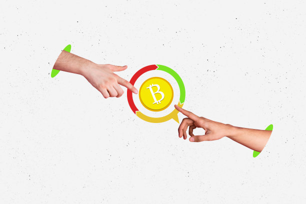 创意图片：手和身体的碎片相互接触，象征着比特币交易、虚拟货币、商业投资者之间的连接。图片下载