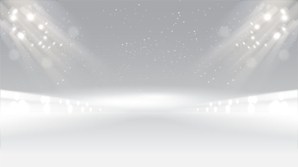 抽象舞台白灰色背景灯光沟通概念，科技，数字商务，创新，科幻场景矢量插图，留白空间。图片下载