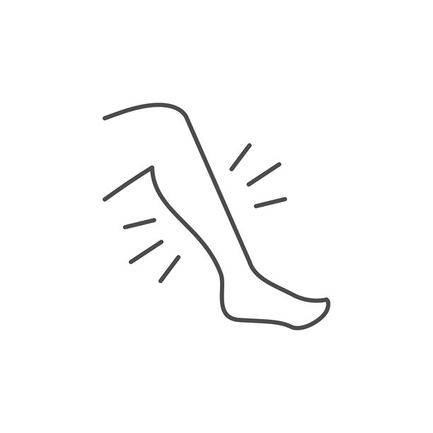 小腿疼痛线条轮廓图标图片下载