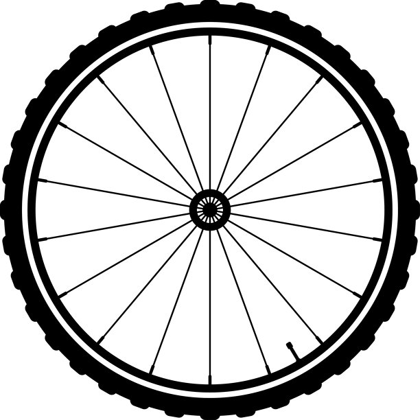 自行车轮子矢量图标。自行车橡胶轮胎、金属辐条和轮圈。健身自行车、运动、道路、旅游、山地自行车轮胎。自行车轮子符号。气门。摩托车。矢量插图。图片下载