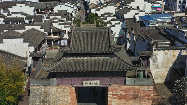 中国安徽黄山歙县的古城徽州，亚洲。徽派建筑，中国建筑。图片下载
