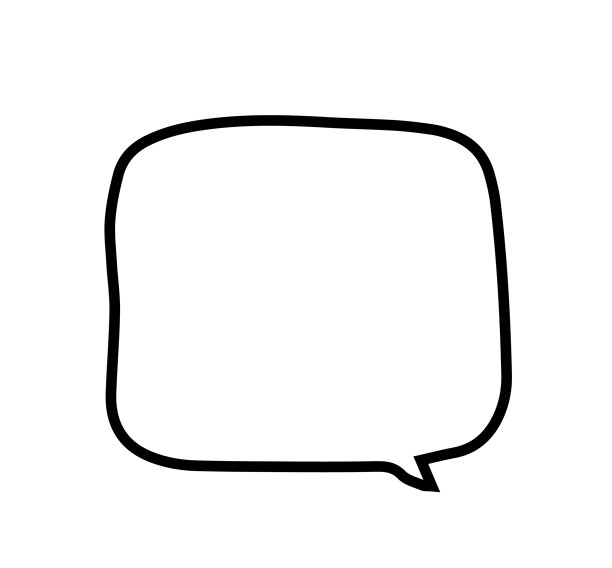 手绘简约对话框图标 矢量插图素材 单色 黑白 白色背景图片下载