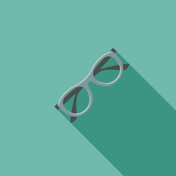 医疗保健图标在平面设计风格-眼镜图片下载