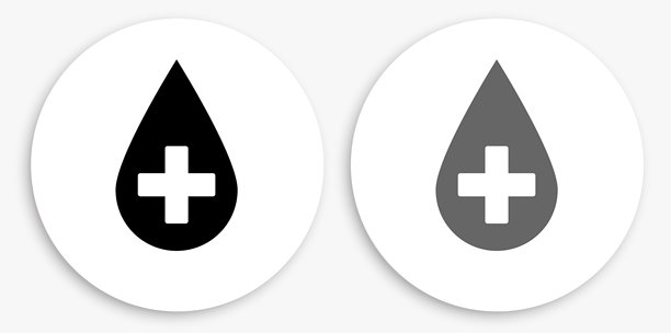 献血黑白圆形图标图片下载