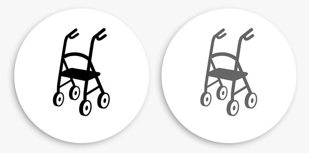 沃克黑白圆形图标图片下载