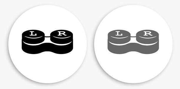 隐形眼镜盒黑色和白色圆形图标图片下载