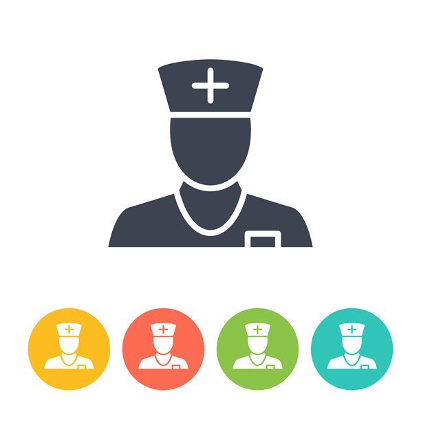 医生或护士图标-粗体矢量。健康与医学图片下载