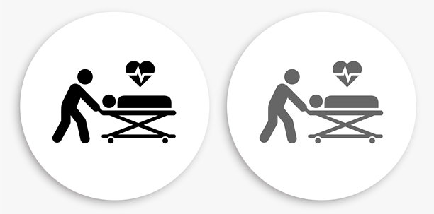 病人黑白圆形图标图片下载