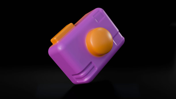 视频或照片相机卡通风格标志。3D渲染概念，用于社交媒体或商业网站的图标。快照照片符号或摄影设备媒体。3D渲染。图片下载