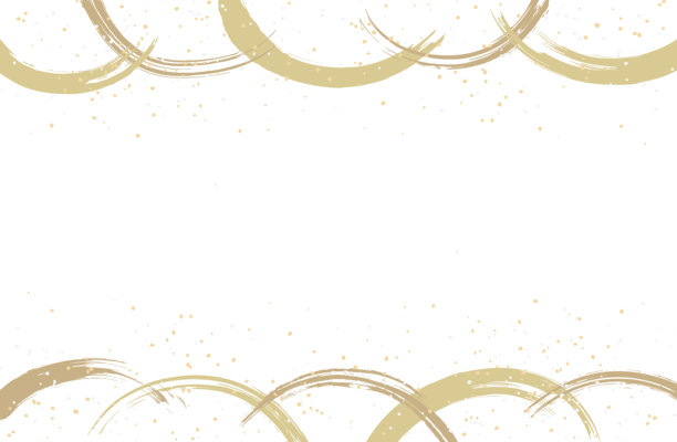 刷金箔金粉框架矢量插图素材，留白，日本风格，金色白色背景，简单的新年贺卡图片下载