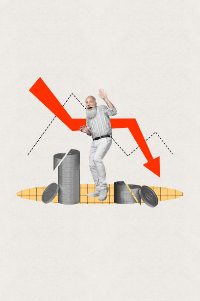 垂直照片艺术作品，简约风格，惊讶的老年男性，因货币贬值而感到害怕，背景为米色。图片下载