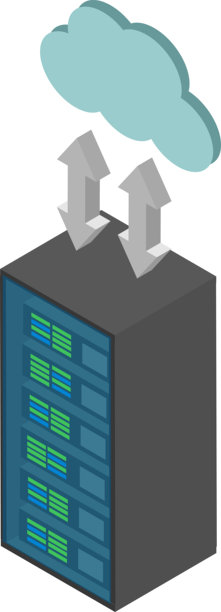 等距服务器机架和云图像素材图片下载