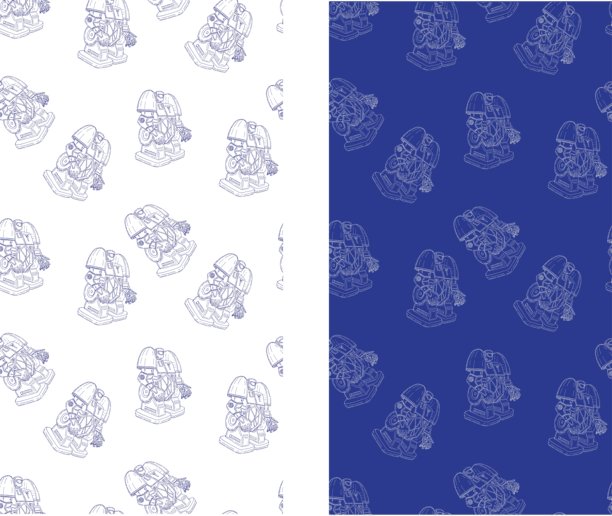 孤立在白色背景上的机器人图案，手绘矢量插图，涂鸦风格的图片。100% 手绘矢量图像。图片下载