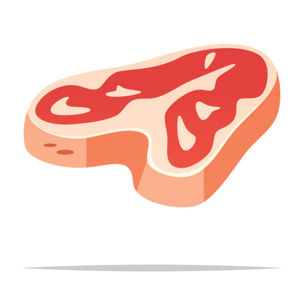 生牛排T骨肉矢量图形插图图片下载