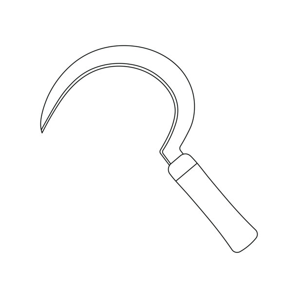 手绘儿童插画矢量图镰刀卡通形象孤立展示图片下载