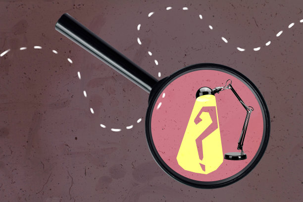 放大镜侦探科学研究概念的拼贴海报图片，独立于创意背景上图片下载