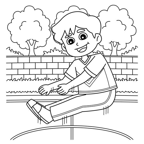 男啦啦队员的高抬腿跳跃涂色图图片下载