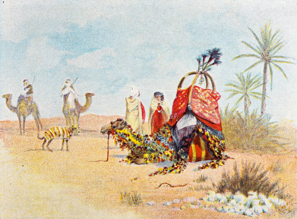 来自法国杂志的古董图片，沙漠人民图片下载