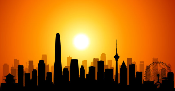 天津天际线剪影（所有建筑均已完成且可移动）图片下载