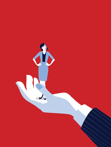 巨人的手牵着小商人的手图片下载