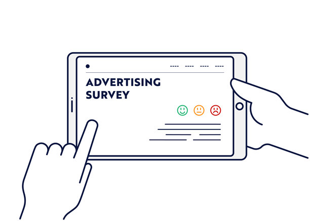 矢量线插图概念广告调查。可编辑的描边和像素完美。图片下载