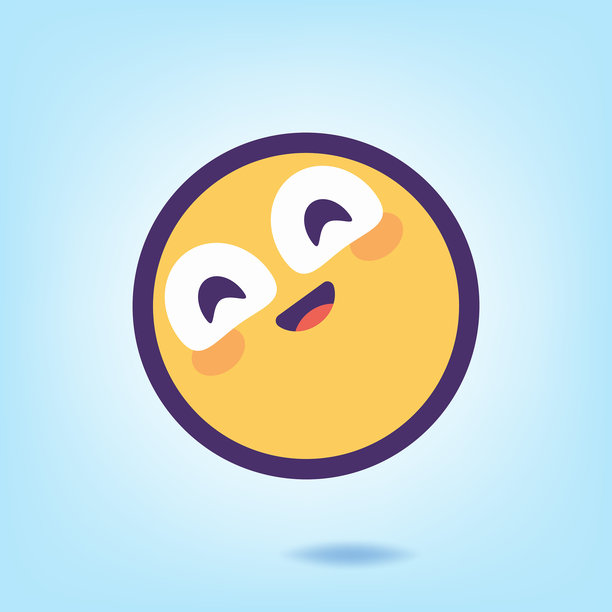 表情符号设计平面颜色和轮廓图片下载