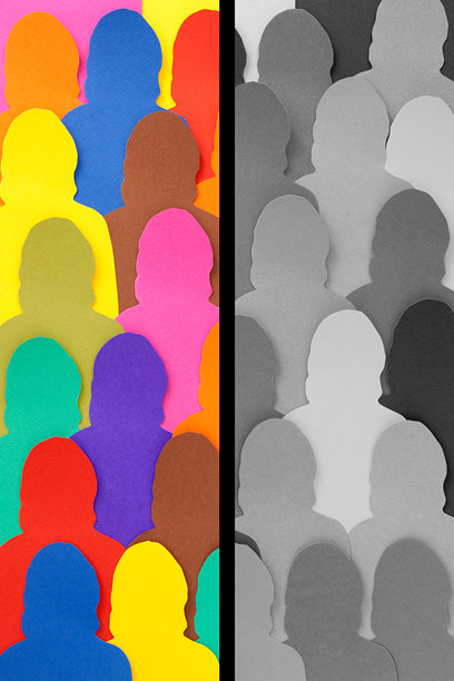 颜色和无色的女人分开图片下载