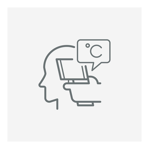 检查体温图标，冠状病毒和COVID-19概念图片下载