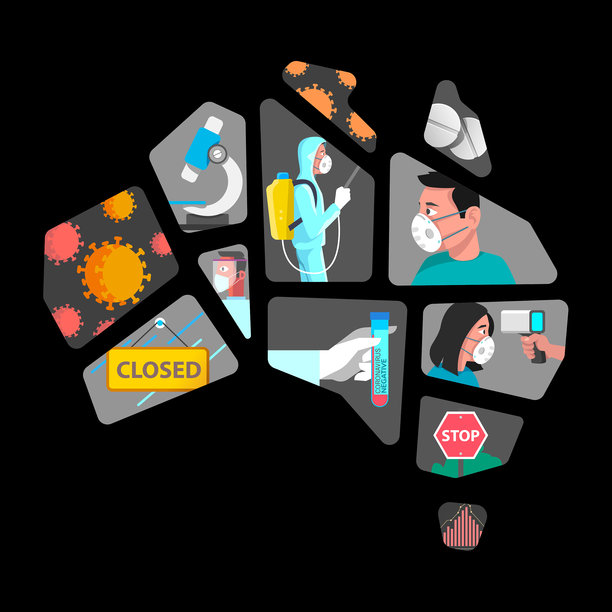 澳大利亚冠状病毒大流行的症状和预防图片下载