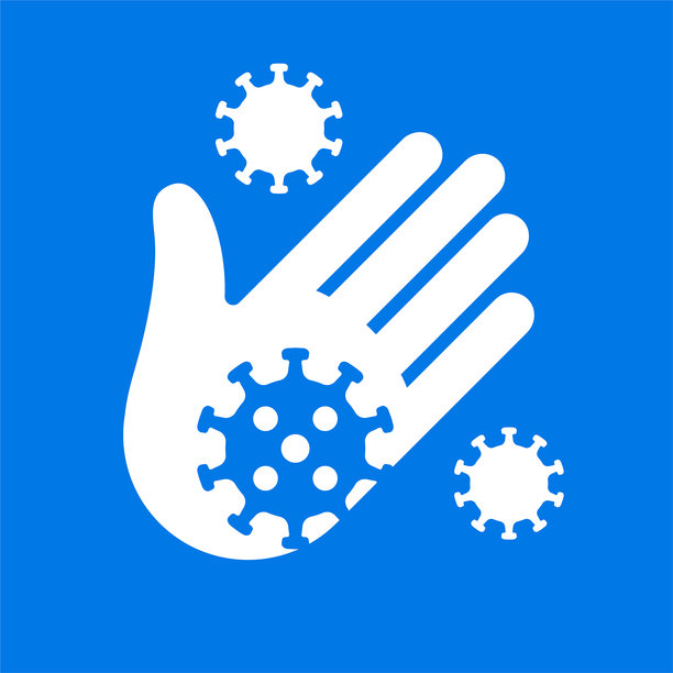 手上的病毒和细菌图标图片下载