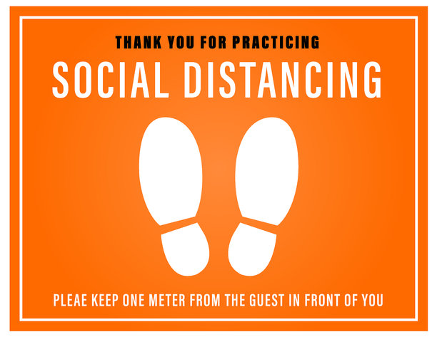 社交距离图标和信息标志图片下载