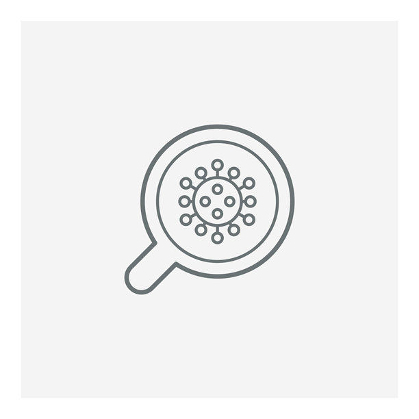 冠状病毒细胞和放大镜图标，COVID-19概念图片下载