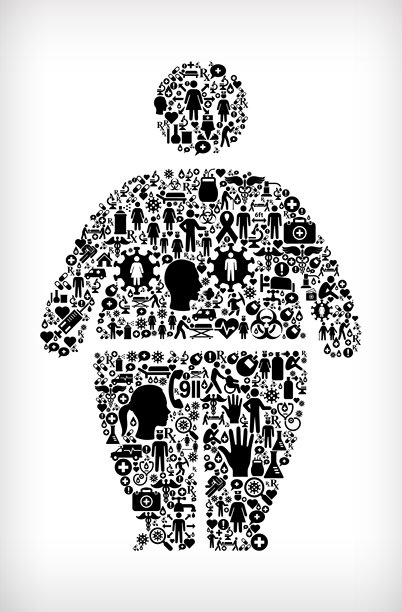 简笔画和体重增加流感冠状病毒图标模式图片下载