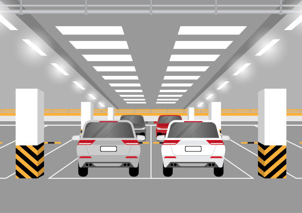 地下停车场或空停车位或空旷停车区域。图片下载