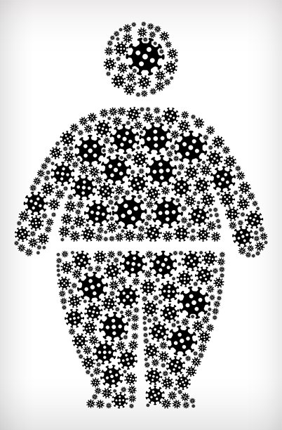 简笔画和体重增加流感冠状病毒图标模式图片下载