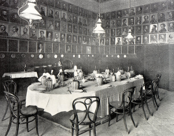 法国杂志《美第奇别墅》中的古董图片，餐厅图片下载