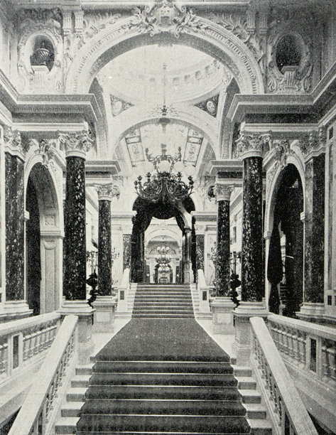 来自法国杂志的古董图片，波马尔公爵夫人酒店图片下载