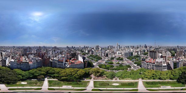 阿根廷布宜诺斯艾利斯自由广场的360度无人机航拍照片图片下载