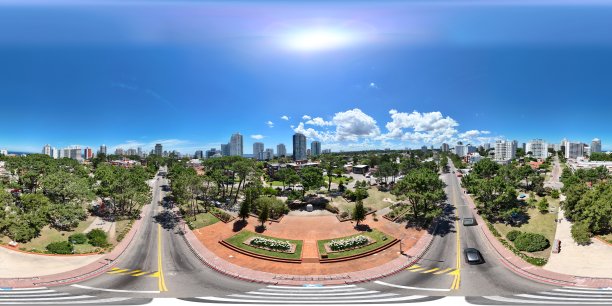 乌拉圭蓬塔德尔埃斯特的墨西哥广场360度无人机航拍照片图片下载