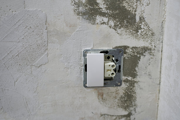 墙上的电气开关，柔焦特写照片。公寓装修。图片下载