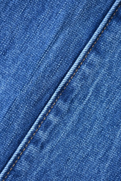 宏观蓝色牛仔布纹理，蓝色牛仔布纹理作为背景的特写照片，从上方拍摄。图片下载