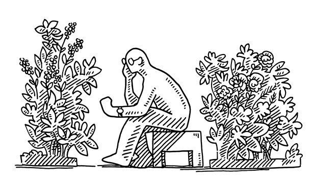 在大自然中休息的插画图片下载