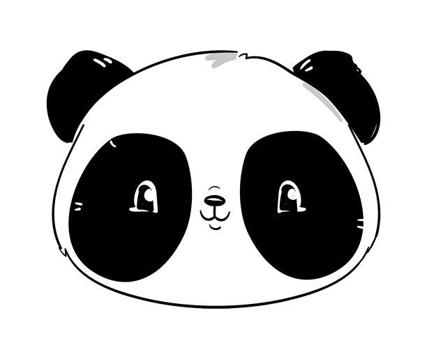 手绘的熊猫，背景为白色。熊猫的素描图形插图。矢量素材。设计元素。图片下载