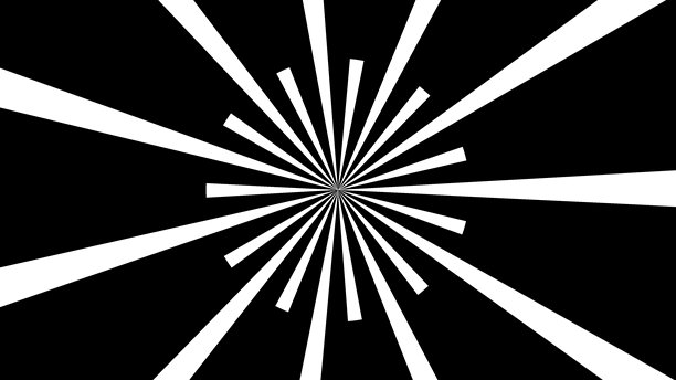 复古风格的动画动态图形，展示漫画线条的阳光爆发、星光爆发和旋转的风车，形成无限循环，4K画质图片下载