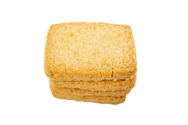 丹麦黄油饼干特写，饼干的微距照片，白色背景上的糕点，孤立，食品目录照片图片下载