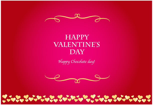 情人节心形插图框背景素材 可爱标题横幅留白 矢量插图 红色图片下载