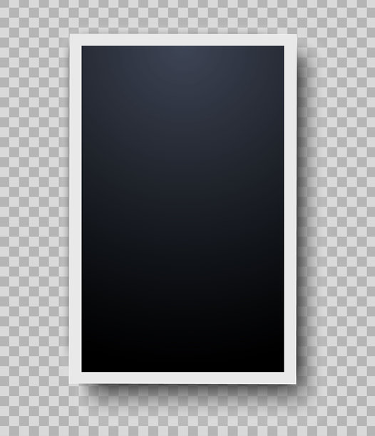 一个带边框的空黑色相框，背景透明，适合展示图片或文字。非常适合设计项目、演示和创意展示。图片下载