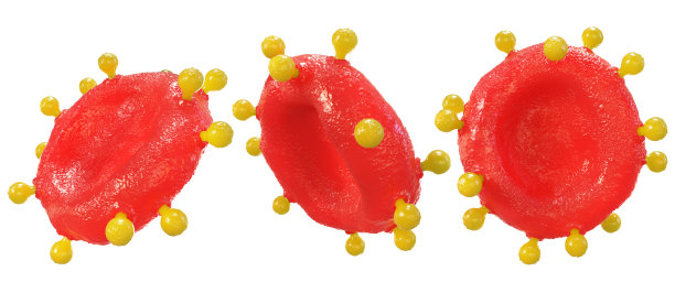 不同血细胞在白色背景上。0 A B AB。3D插图图片下载