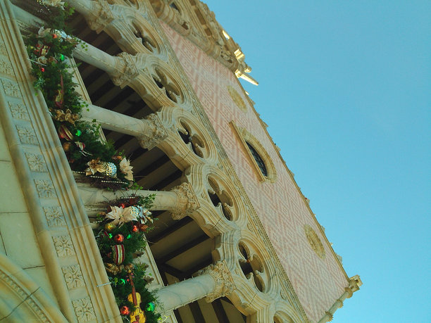 2024年冬季圣诞节期间威尼斯建筑的情绪电影照片图片下载